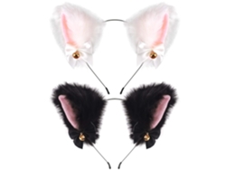 Diadema con orejas de gato, cinta y cascabel para niña, disfraz de Halloween para mujeres y niñas.