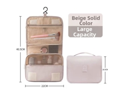Neceser De Viaje Plegable Y Portátil Con Gancho Digitallab (blanco Roto)