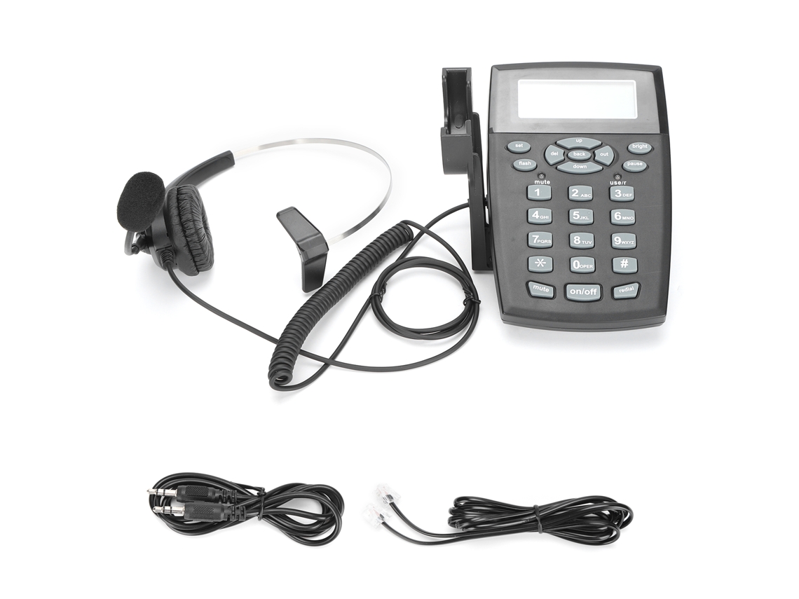 Telefone Fio Mali com fone de ouvido omnidirecional, HT810, para call center e mesa, resistente.