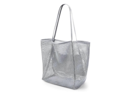 Bolso de playa grande de malla con bolsillo interior con cremallera, bolso de hombro para mujer para la playa, bolso plegable para ir de compras a la playa. GOKOCO