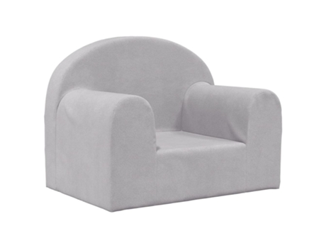 Sofá para niños felpa suave VIDAXL gris claro