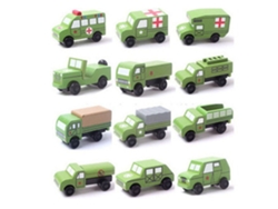 Juego De 12 Coches Miniatura De Madera - Juguete Educativo Para Niños