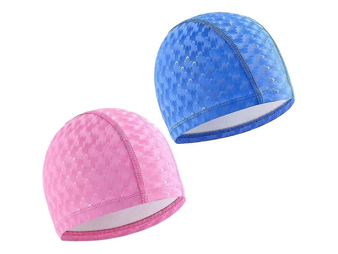2026-2 Gorros De Natación Ligeros Confortables Antideslizantes Para Mujeres Hombres Niños Azul Y Rosa