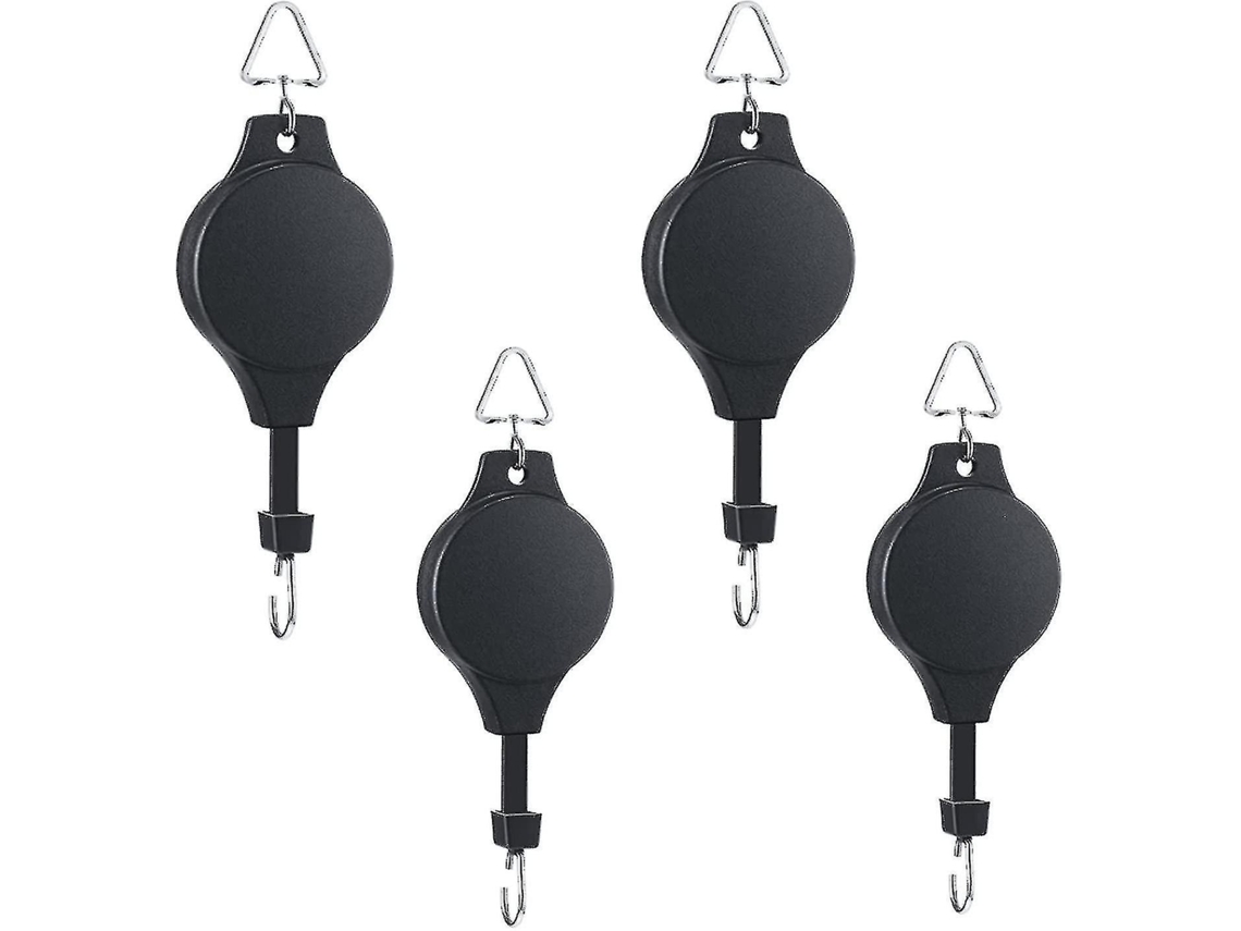 4 Ganchos Desplegables Para Plantas Ajustables Con Cuerda Nylon, Para Macetas Colgantes Y Comederos De Aves En Jardín Y Hogar