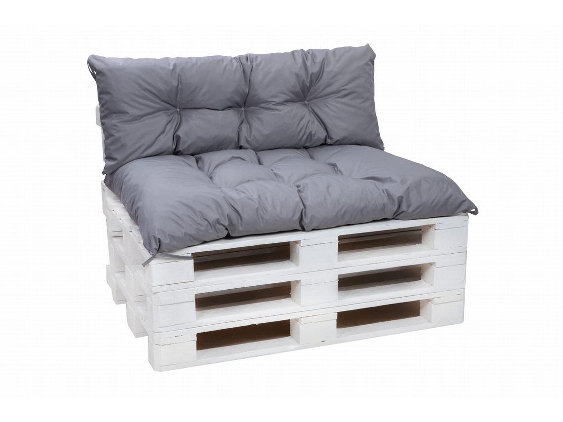 Conjunto cojines para palets 120x50 Asiento y 120x40cm Gris Respaldo cojines sofá - cojín palet interior-exterior