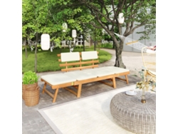 Lovely Home Banco de Jardín Cojines 2-en-1 190Cm Madera Acacia Maciza