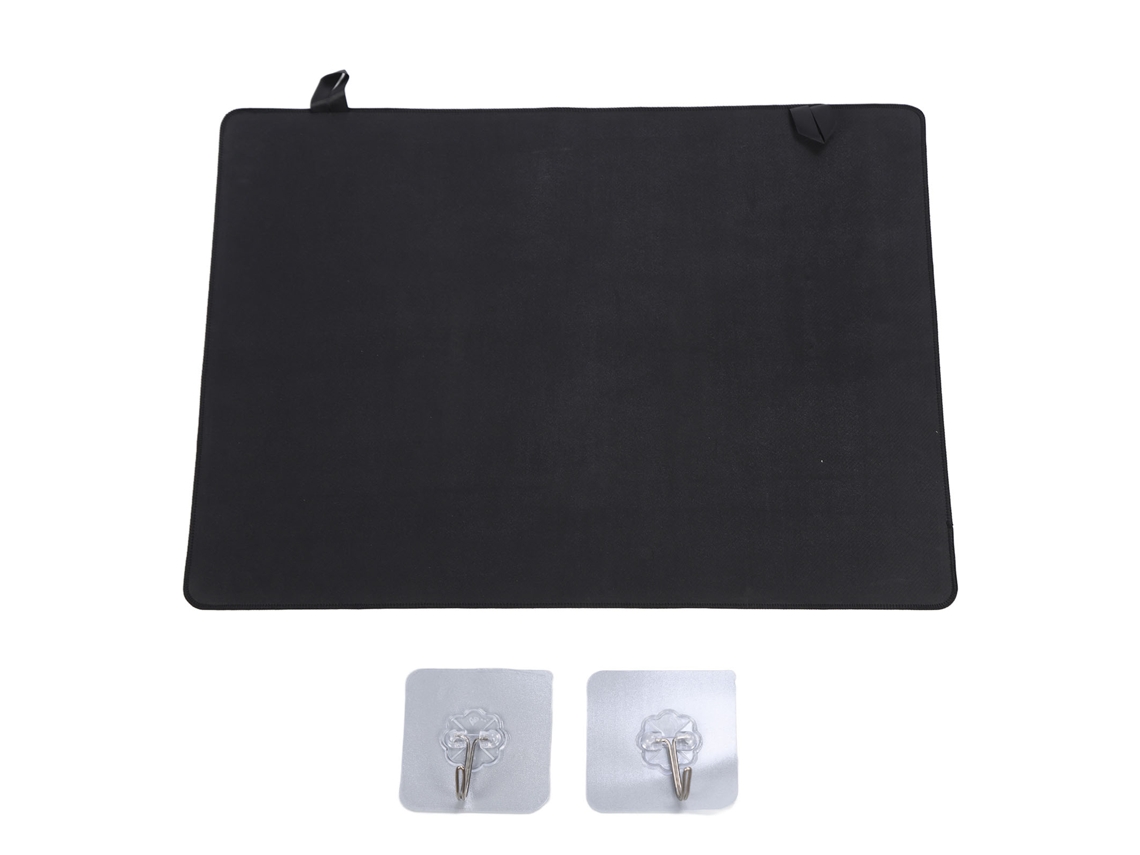 2 pares de tapas para hornillas de acero inoxidable resistentes al calor, negras, 35 x 70 cm