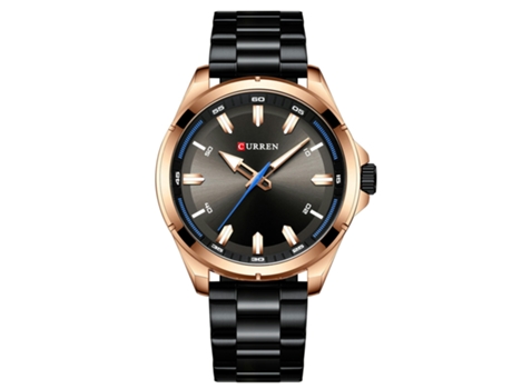 Relojes para Hombre, Relojes de Pulsera con Correa de Acero Inoxidable Reloj de Negocios de Cuarzo Resistente al Agua - Concha Rosa Negra LUUCOZK