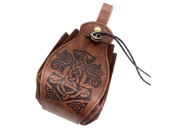 2026-bolsa Medieval De Piel Falsa Linjou, Monedero Portátil Con Cordón, (martillo De Lobo)
