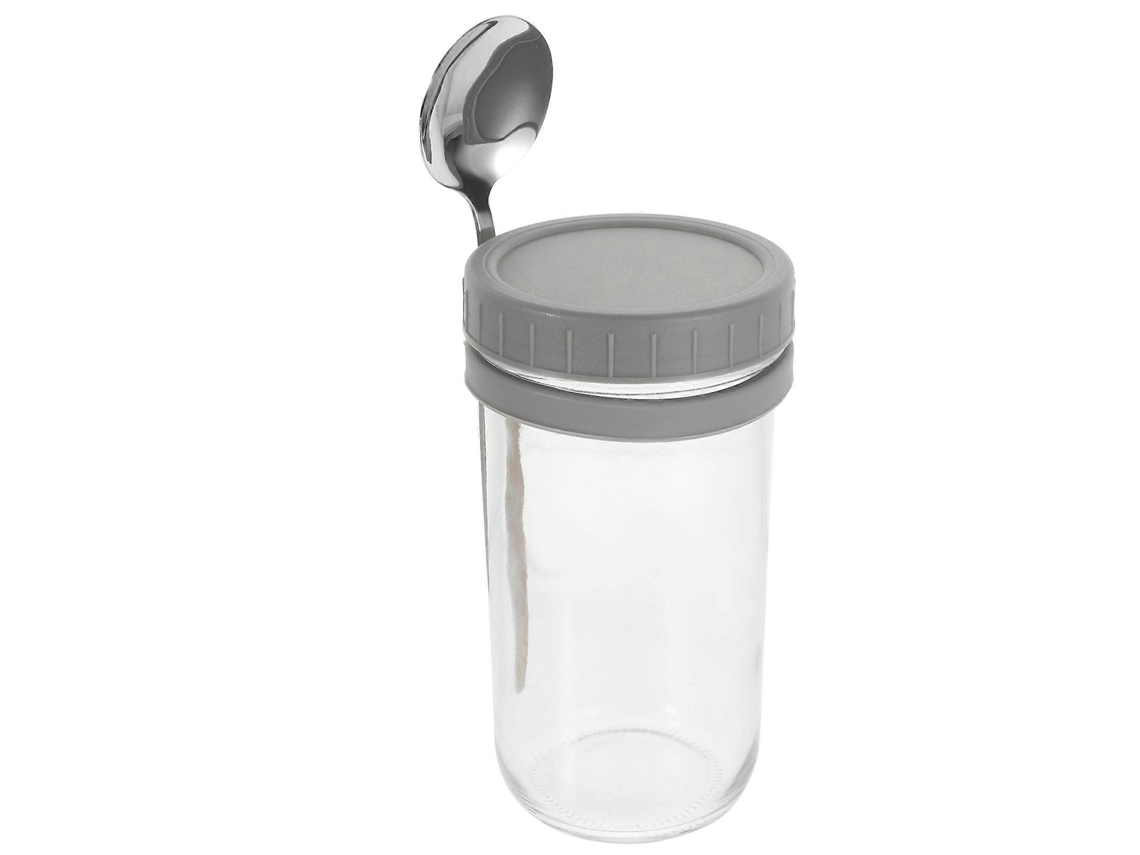Recipiente grande para avena con tapa, 600 ml, redondo, multifuncional, para transporte al aire libre (1 juego).