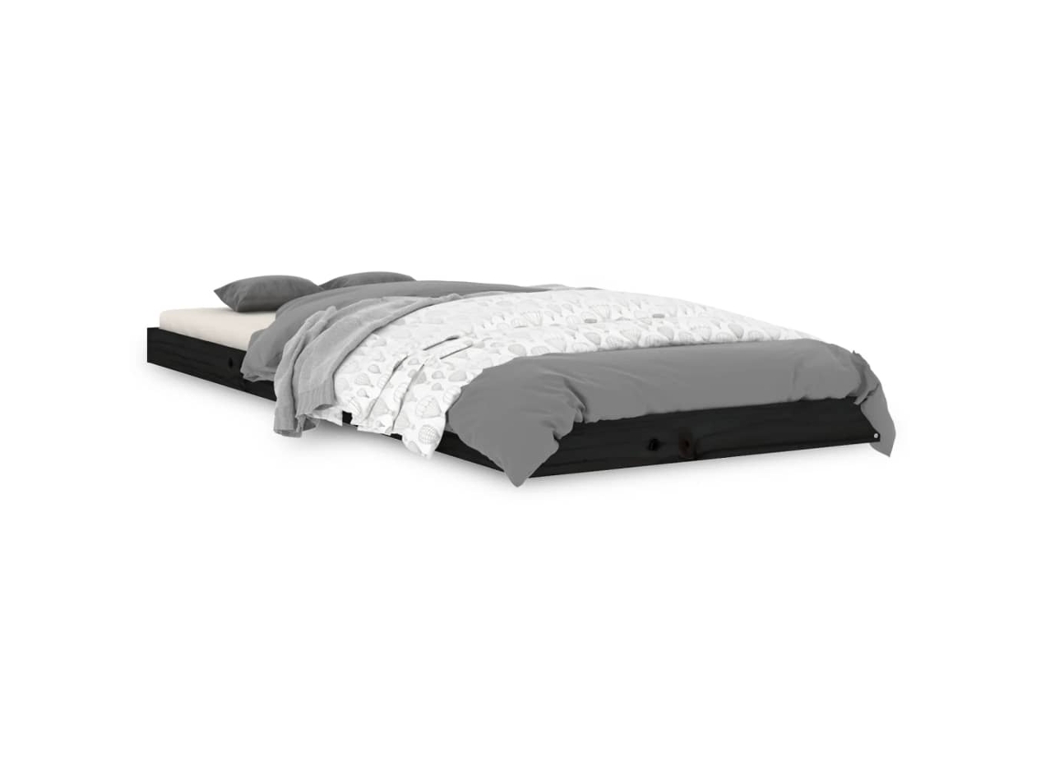 Maison Exclusive - Estructura De Cama Madera Maciza De Pino Negro 75x190 Cm