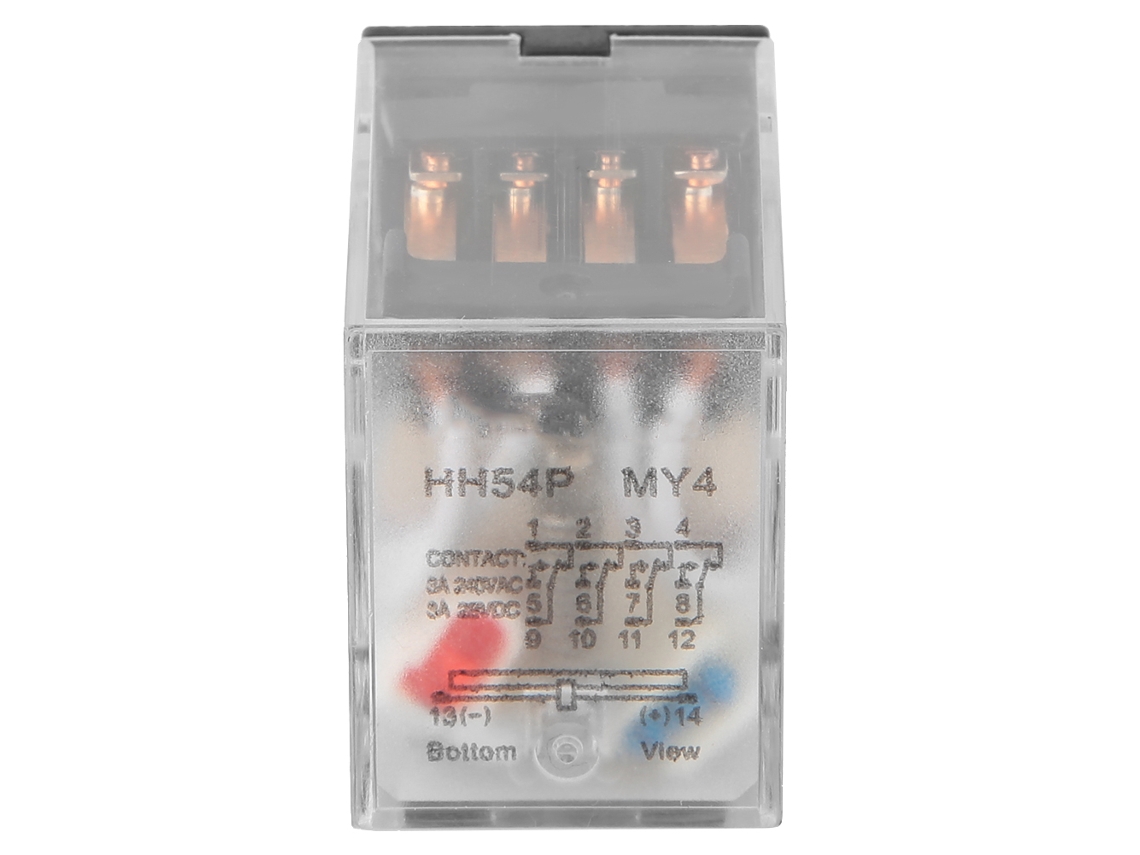 Relé intermedio electromagnético HH54P 220 V CA 5 A 14 pines DPDT