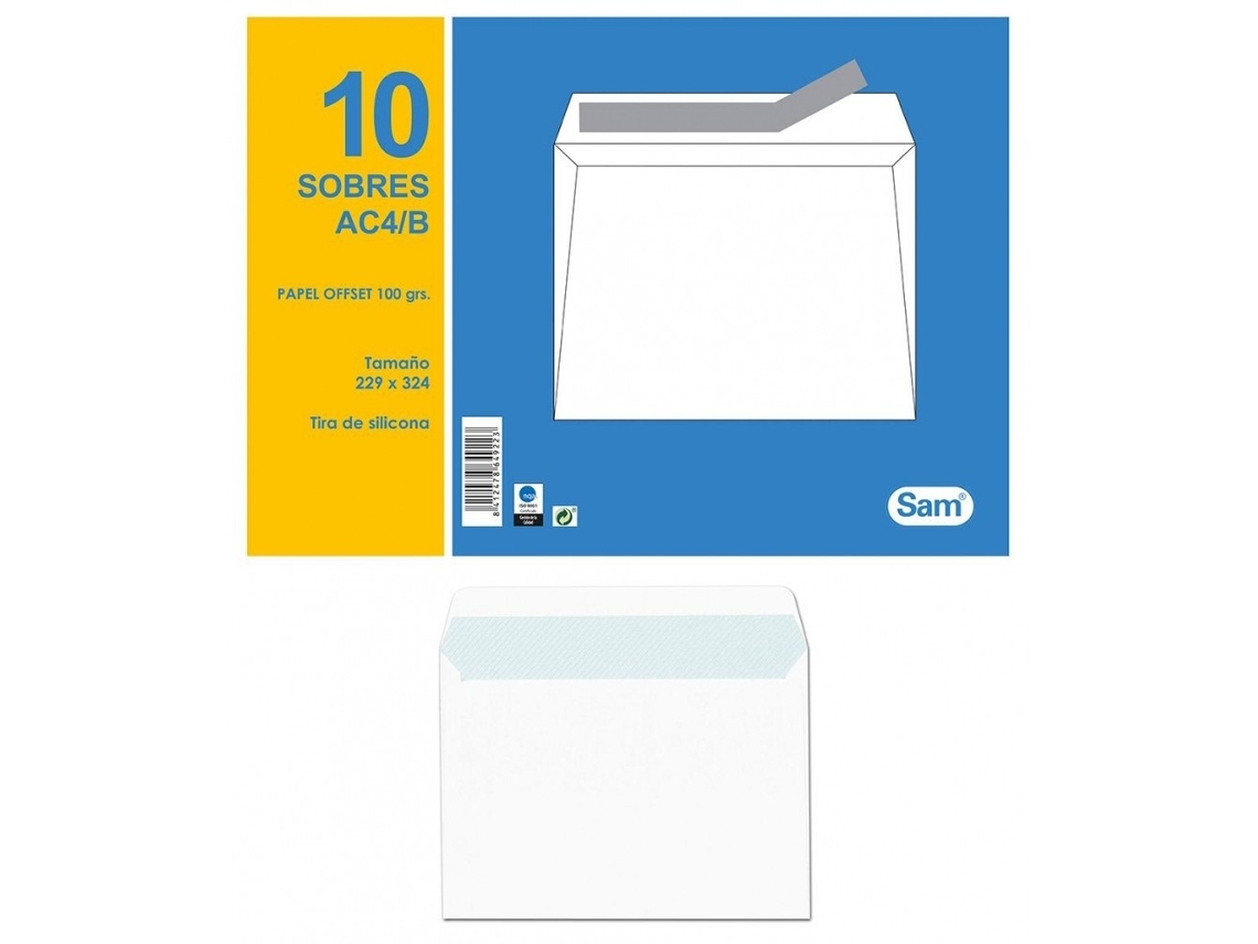 Pack 10 Sobres Blancos 229 X 324 Mm Con Tira GENÉRICO