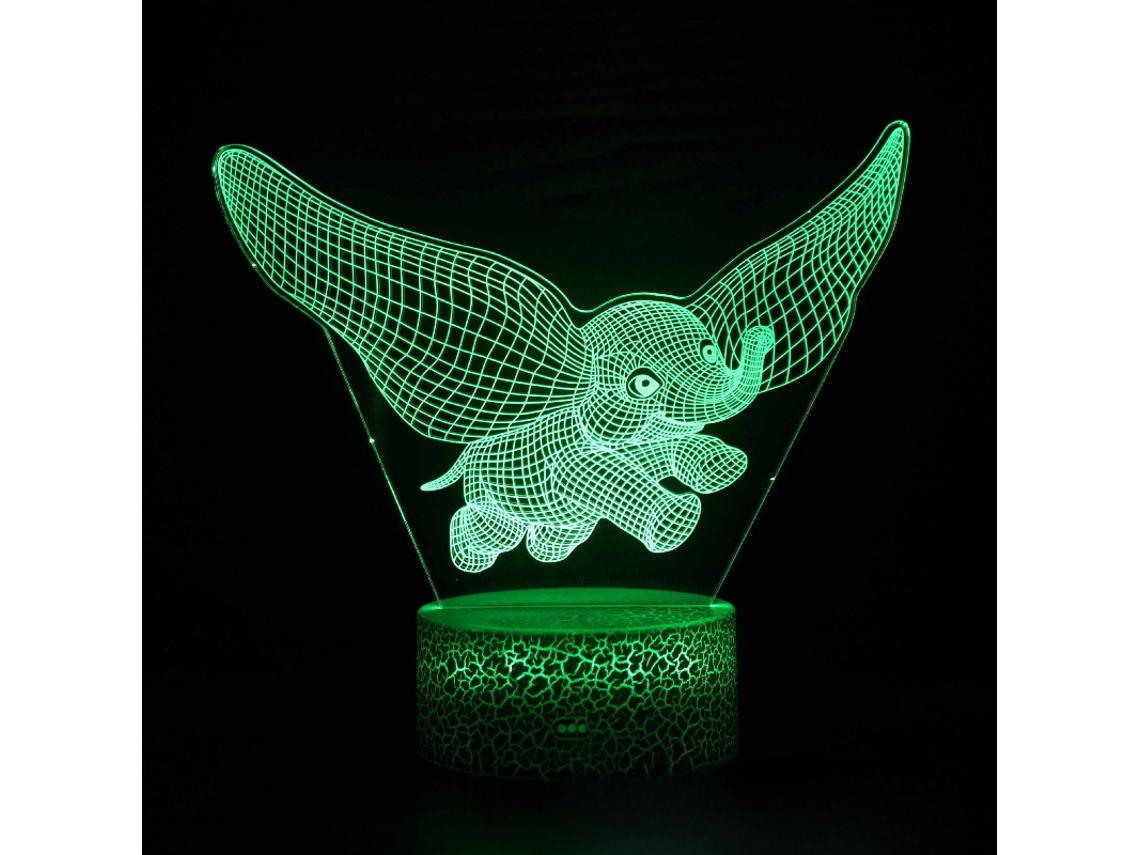 Lámpara de noche con ilusión 3D, 7 colores, interruptor táctil y alimentación USB (my 471)
