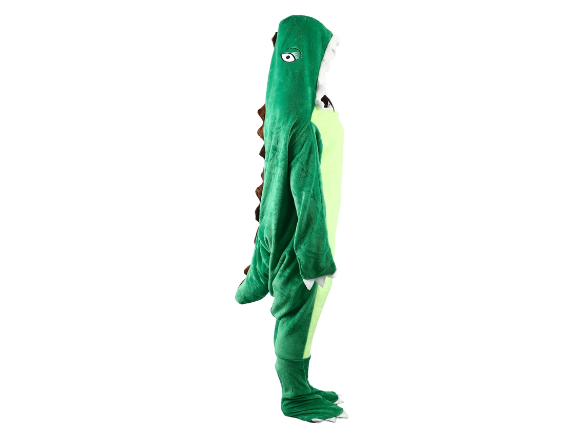 Pijama de dinosaurio, manta de dinosaurio portátil, manta con capucha de dinosaurio súper suave para niños y adultos, L 170 cm