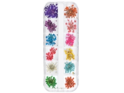 Pegatinas de uñas con flores secas para manualidades