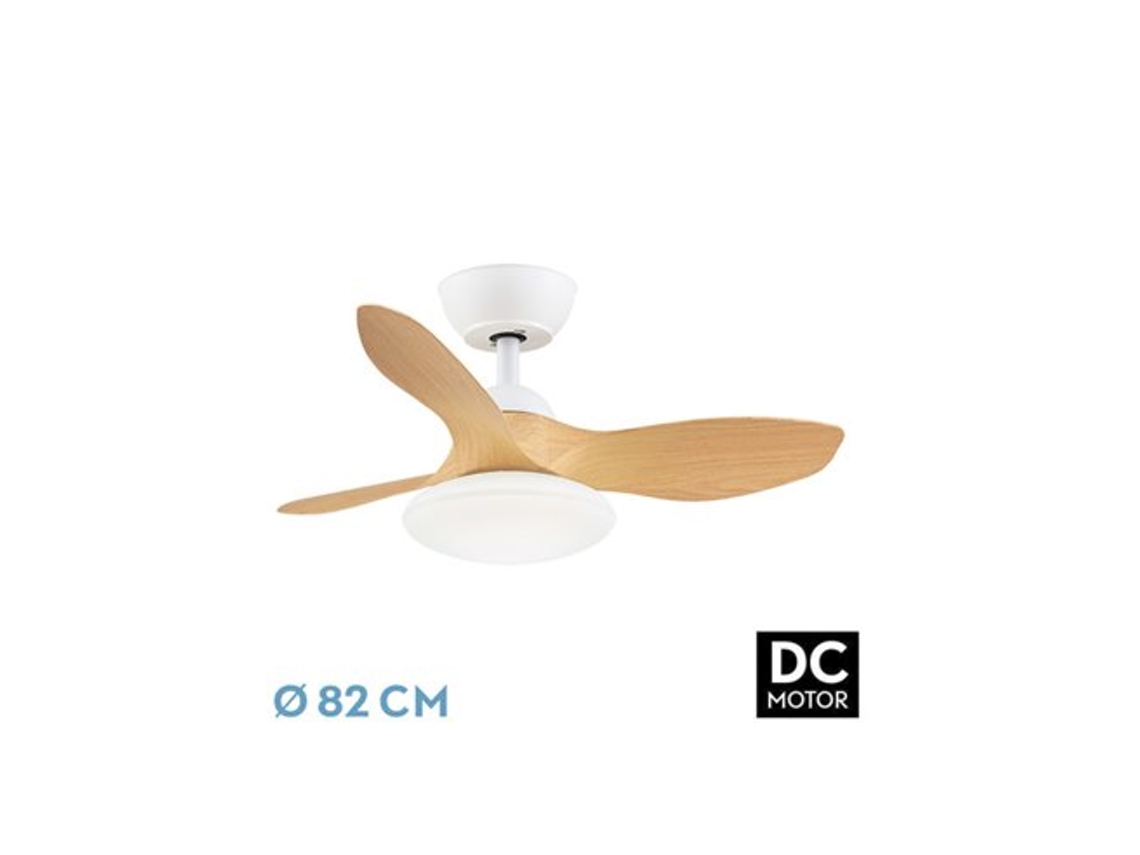 Ventilador DC Paramo 36W Blanco/Haya 3 Aspas FABRILAMP