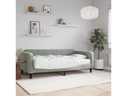 Sofá Cama Con Colchón Terciopelo Gris Claro 90x190 Cm