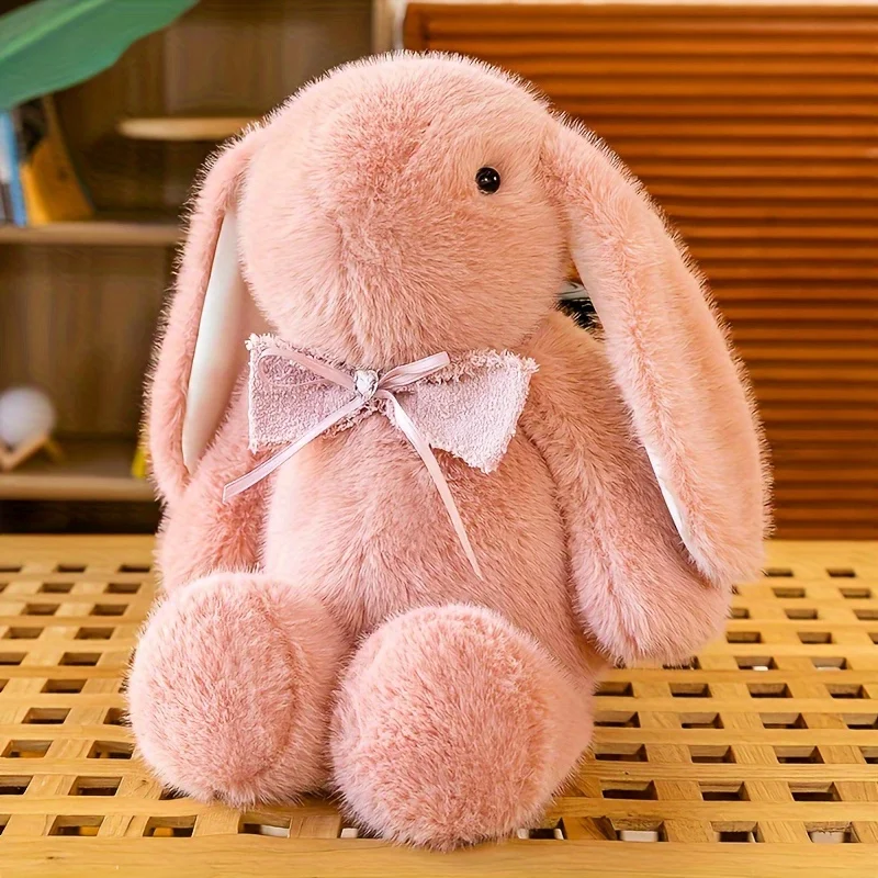 (rosa, 35cm) Fantoche De Mão De Coelho De Pelúcia, Fofo E Com Orelhas Compridas, A Escolha Perfeita Para Presente.