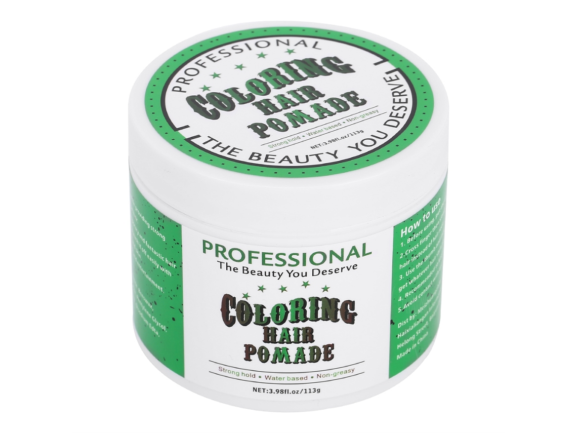 Cera De Pelo Descartable De Color Verde 113g Para Peinado Y Modelado De Cabello