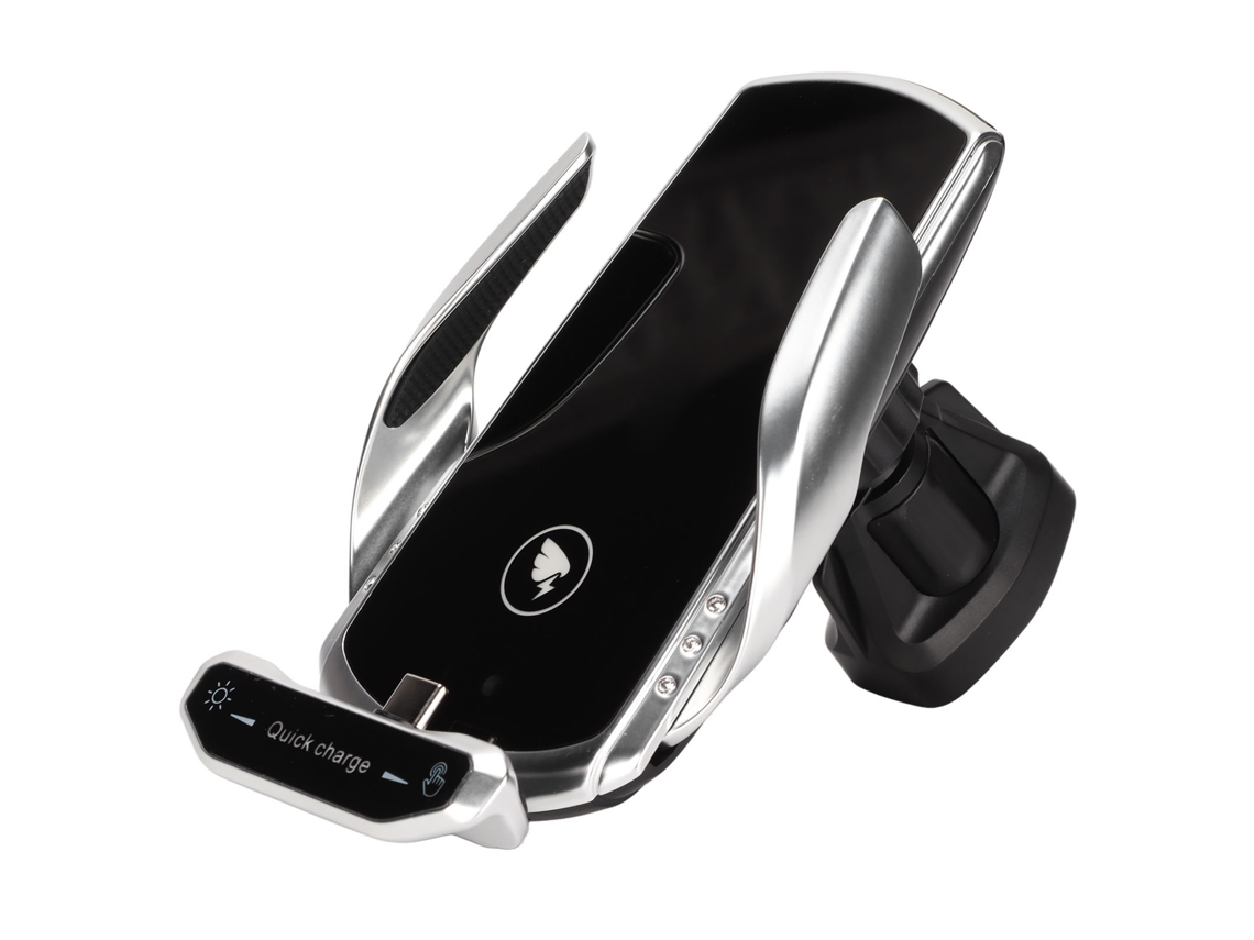 Cargador Inalámbrico Rápido Para Coche Qi De 15 W Con Soporte Giratorio De 360° Y 3 Cabezales Magnéticos - Plateado