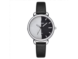 Reloj De Pulsera Casual Para Mujer Con Correa De Pu, Diseño Elegante Y Moderno, Movimiento De Cuarzo Negro.