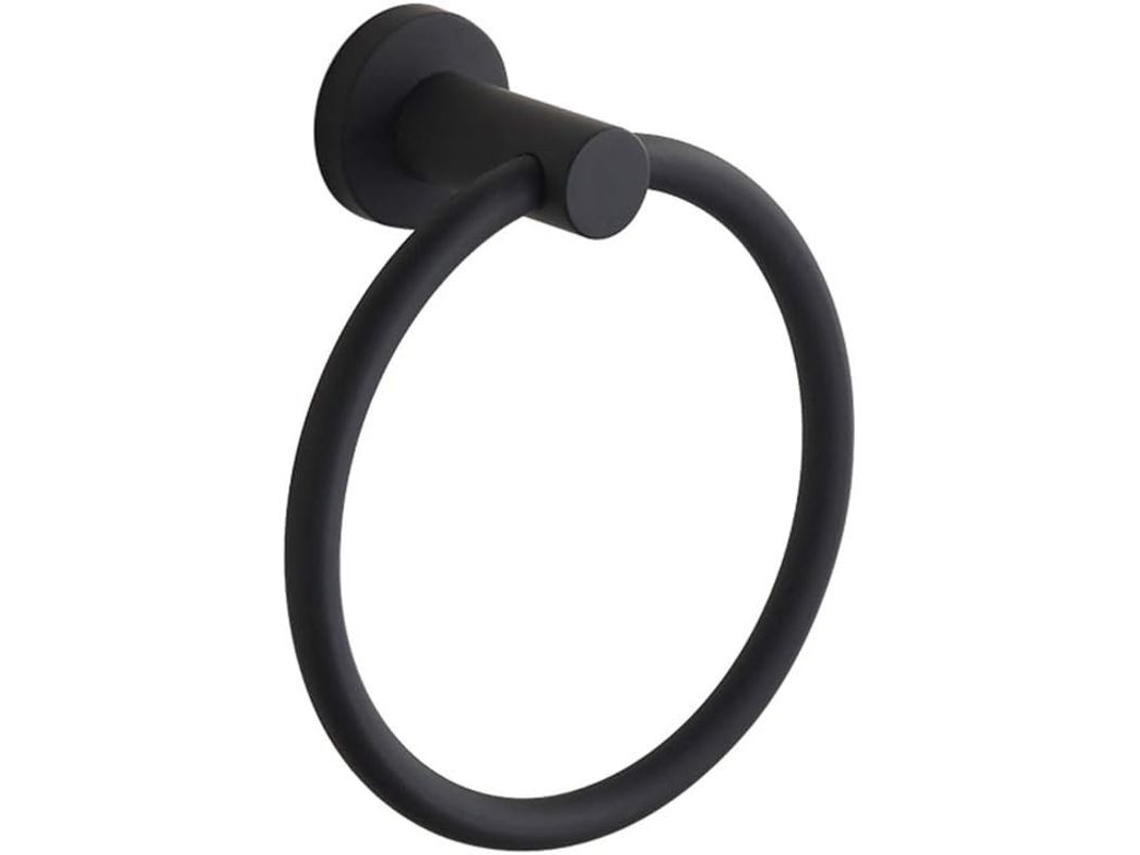 2026-anillo De Toalla De Goma De Acero Inoxidable 304 Para Baño Negro, Rotatorio 180°, Pared, Linjou Negro