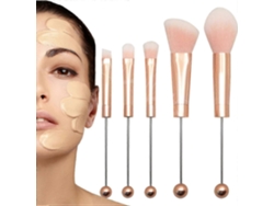 Kit de 5 brochas de maquillaje con cuentas para crear tus propias sombras de ojos. Rosewell