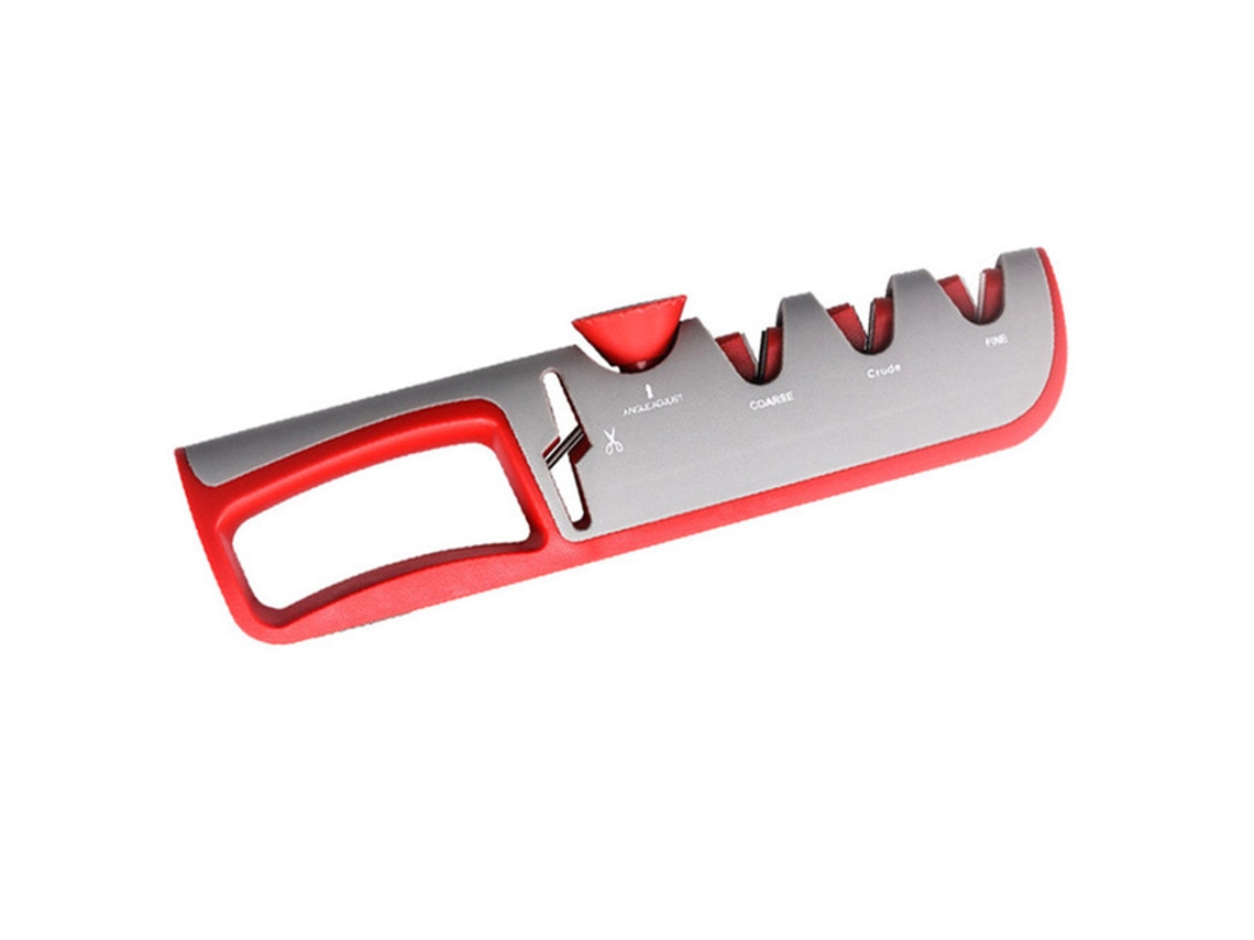 Afilador de cuchillos 4 en 1 con revestimiento de diamante y mango fino, tijeras y tijeras para cuchillos de cocina CHRUI Sistema de piedra de afilar