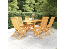 Juego de comedor de jardín de 2 piezas de madera maciza de teca Dkd Home Decor