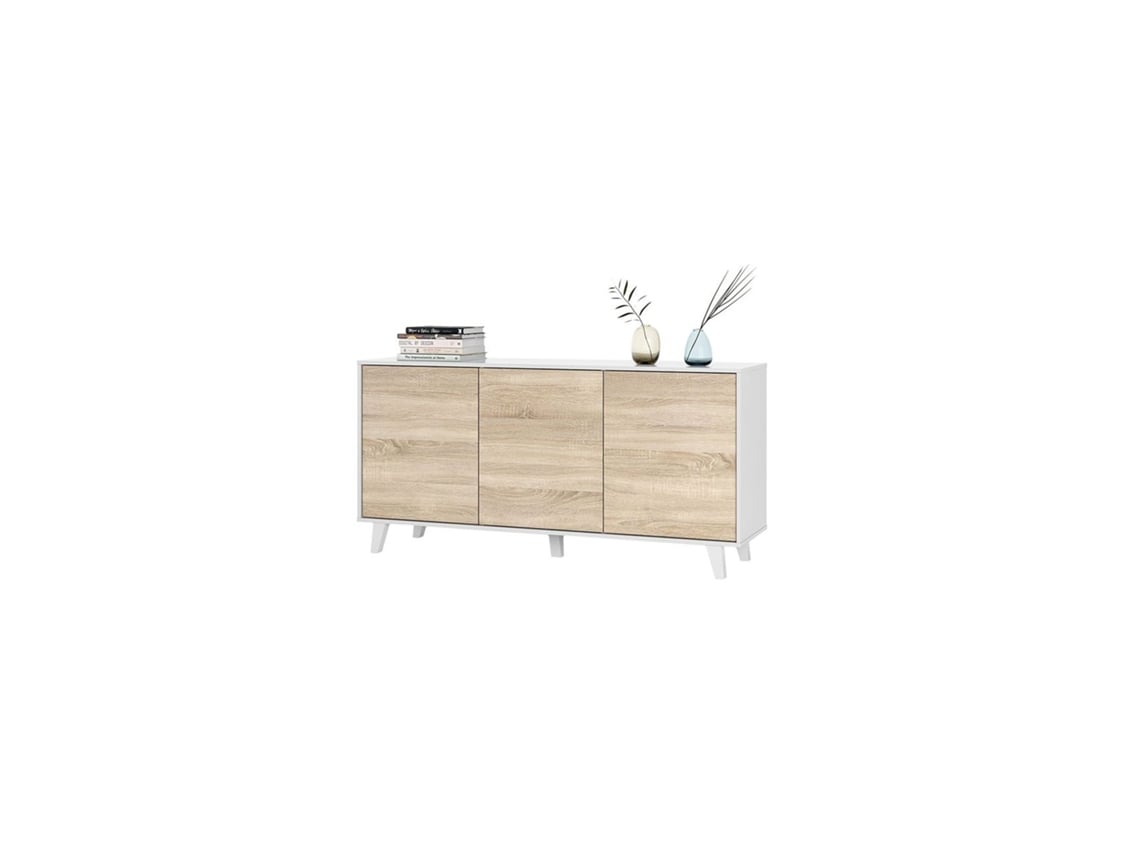 Aparador Zaiken Plus Blanco - Roble Canadian 154 x 75 x 41cm cm