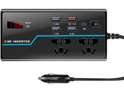 Inversor Automotriz De Alta Eficiencia De 12v/24v A 110v/220v Con Pantalla Digital Para Una Conversión Sencilla.