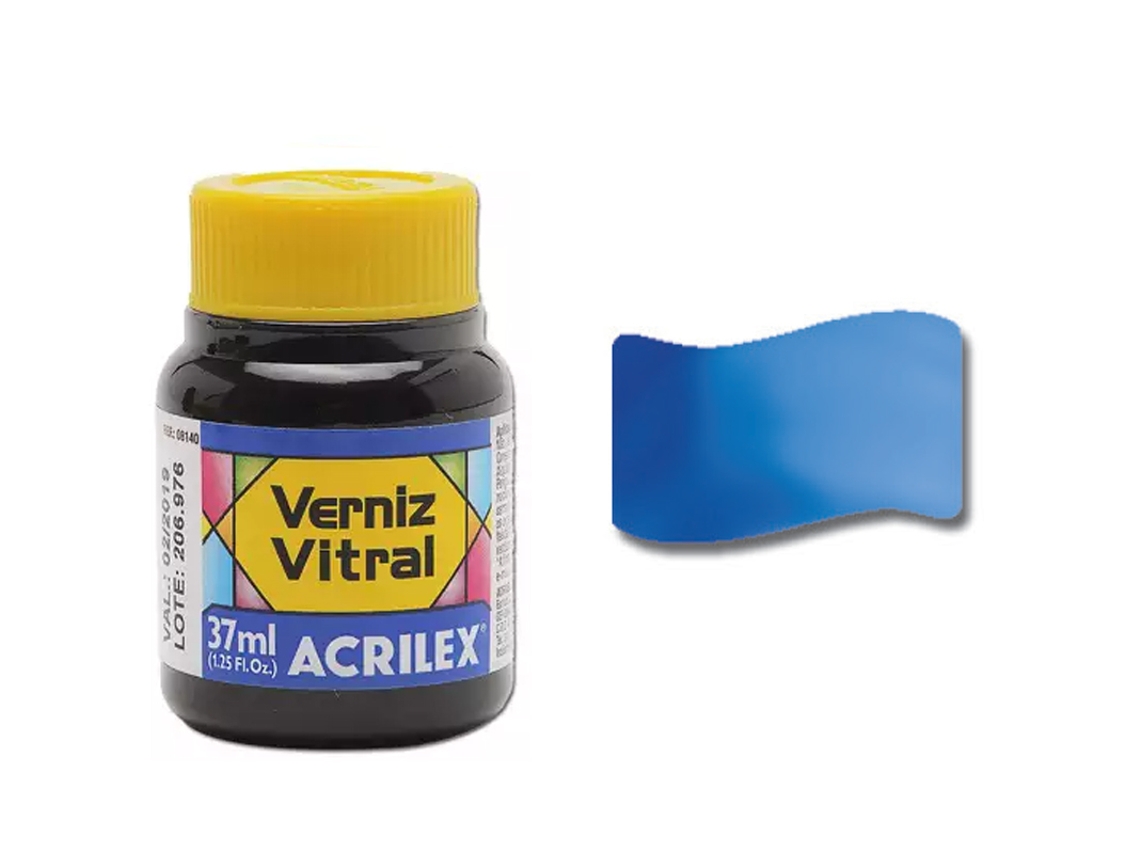 ACRILEX Barniz Vidriera 37Ml Azul Vivo 597