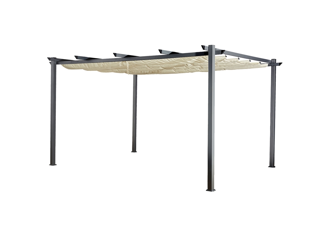 Pérgola independiente 3 4m CASSIS beige - estructura de aluminio HAPPY GARDEN