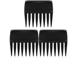 3 Peines Antiestáticos De Dientes Anchos Para Desenredar El Cabello De Adultos Y Niños - Negro