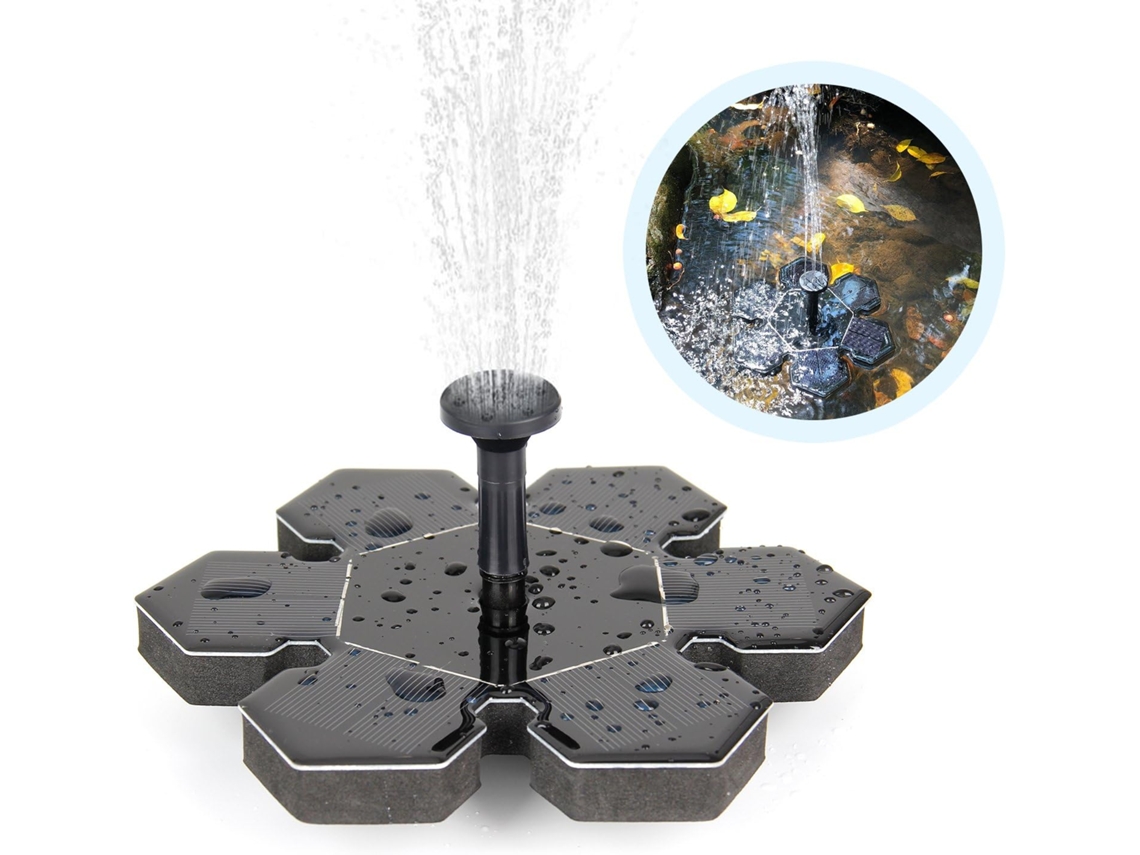 JILLIOPER Bomba de Agua Solar para Exterior, Bomba para Fuente y Estanque con Panel Solar Monocristalino, Decoración Flotante para Jardín, Bañera para Aves, Acu