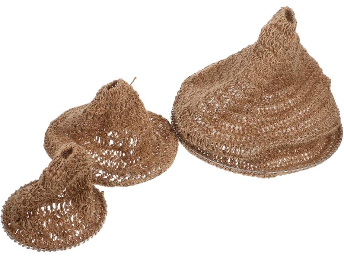 Lámpara Colgante De Cuerda Trenzada Estilo Bohemio De 3 Piezas, Lámpara Colgante De Yute Hecha A Mano Para Comedor U Hotel.