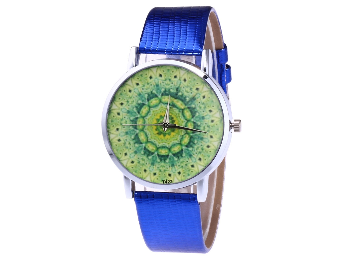 Reloj De Pulsera Unisex De Cuarzo Con Correa Moderna De Pu Para Hombre Y Mujer (azul)