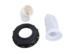 Tapa de plástico reutilizable para bidones de 150-165 mm con filtro de 45 grados para las industrias química, farmacéutica y alimentaria.