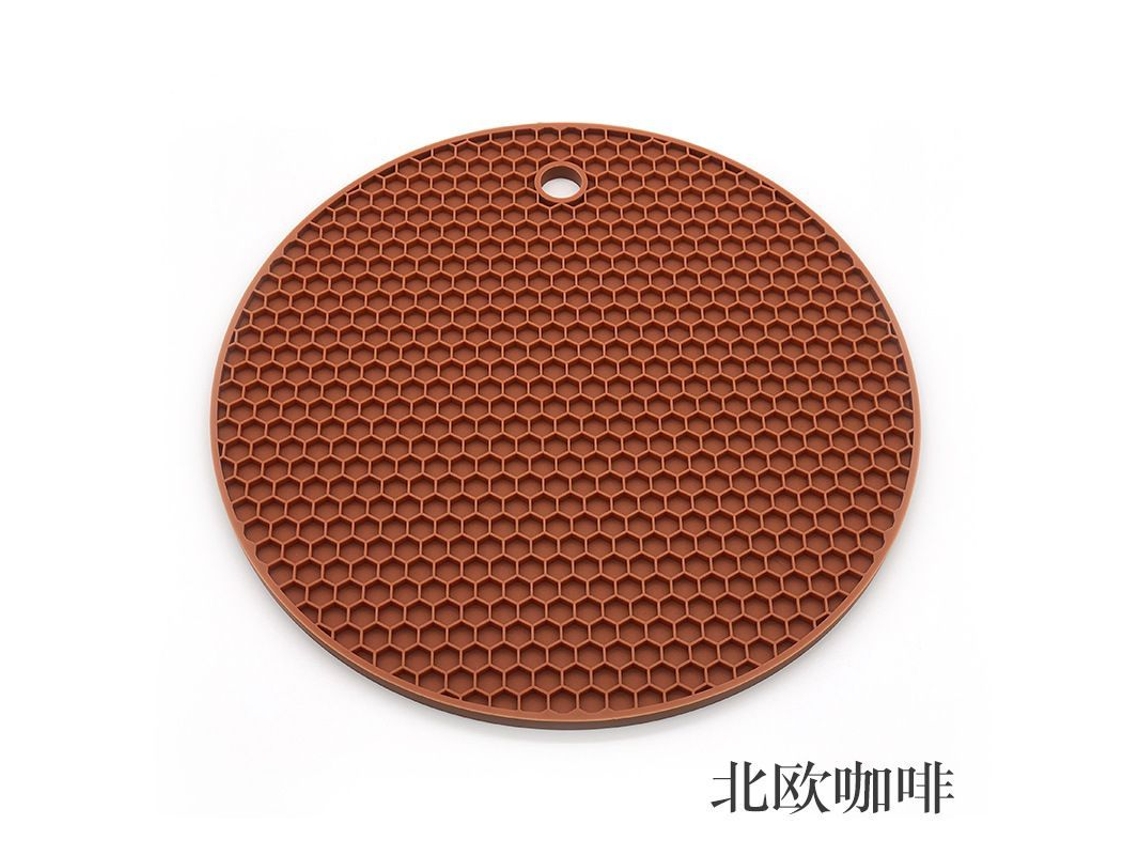 2026-41388-almohadilla De Silicona Resistente Al Calor Para Cocina, Antideslizante, Lavable, Ideal Para Ollas Y Sartenes Marrón 7 Pulgadas