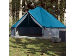 Tienda tipi familiar para 6 personas, impermeable, azul.