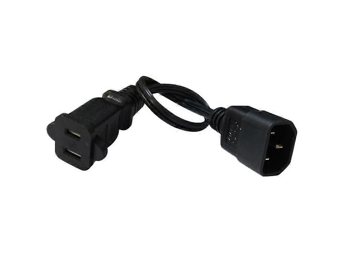 Adaptador De Corriente Iec 320 C14, Enchufe Macho A Toma Hembra De 2 Pines, Ee. Uu., Cable C14 A Nema 1-15r 2p, Negro, 0,1 M