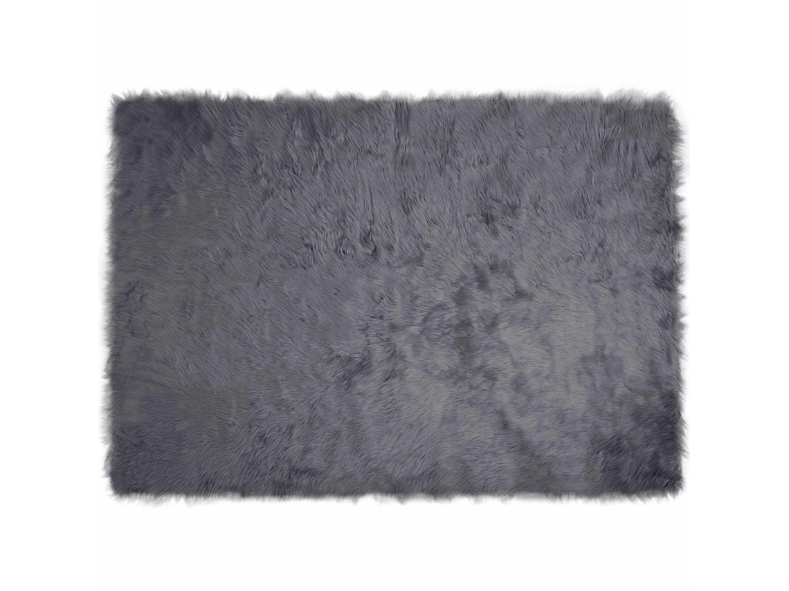Vidaxl Alfombra De De Oveja Sintética Tafalla Gris Antracita Poliéster