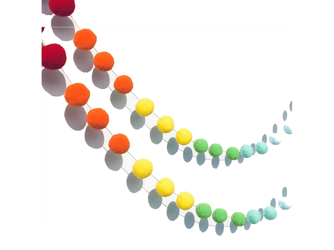 Guirnalda de pompones de arcoíris, decoración de habitación personalizable, fibra de lana duradera y suave, kit colgante decorativo tejido a mano para decoraciones de fiesta.