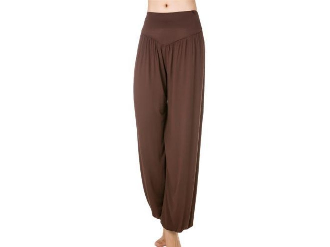 2026-pantalones Harem De Yoga Para Mujer Hippie Boho Verano Baggy Joggers Elásticos Tallas Largas Xl Café