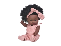 Muñeca de vinilo negro, muñeca reborn, juguete de bebé de simulación de vinilo suave, set de regalo de 6 (3 canales)