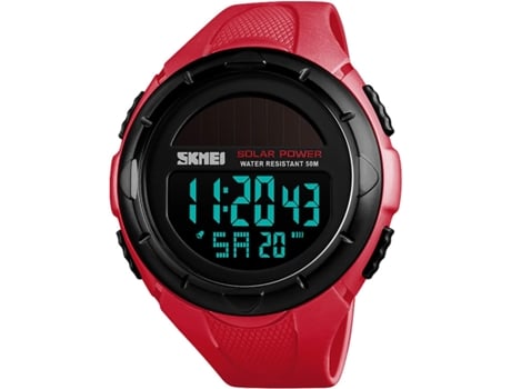 VEANXIN Relojes digitales resistentes al agua LED con energía solar hasta 50 m para hombre-Blanco