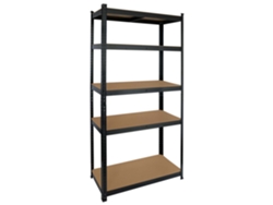 Estantería Modular con 5 Baldas Ajustables 180x90x40cm 875Kg THINIA negro