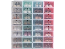 Cajas Transparentes Apilables Zapatos Fabricadas Plástico Pp Reforzado Juego 6 Unidades Organizador Armario