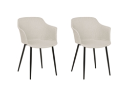 Conjunto de cadeiras de jantar de estilo retro BELIANI Elim de Poliéster Creme 43x45x82